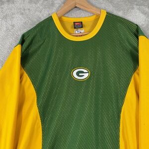 Vintage Nike‎ Green Bay Packers Shirt Mens Medium Long Sleeve Y2K Green Yellow